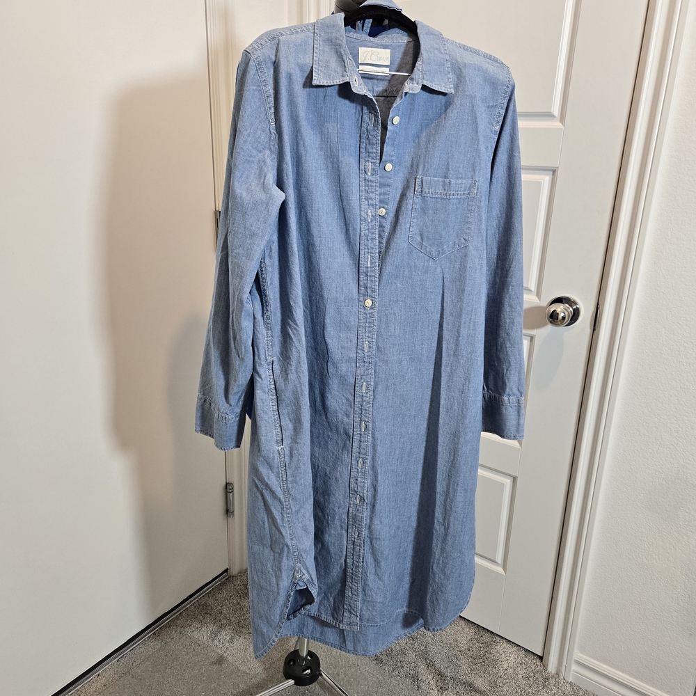J. Crew Light Blue Chambray Shirtdress